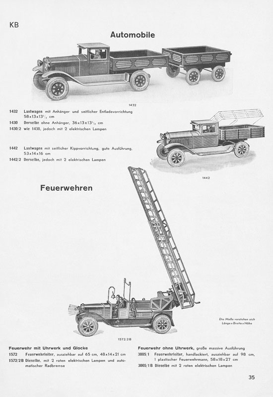 Karl Bub Spielwarenfabrik Nürnberg Katalog 1935