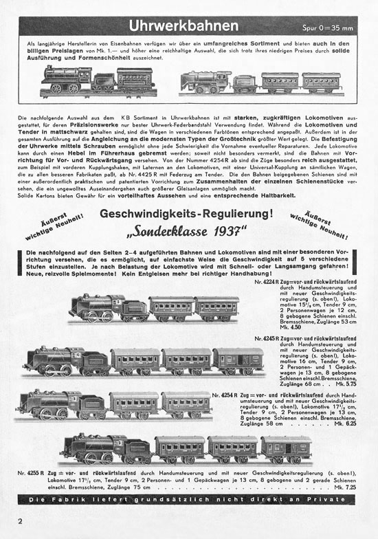 Seite 2 Karl Bub Spielwarenfabrik Nürnberg Katalog 1937