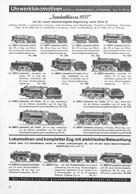 Seite 4 Karl Bub Spielwarenfabrik Nürnberg Katalog 1937