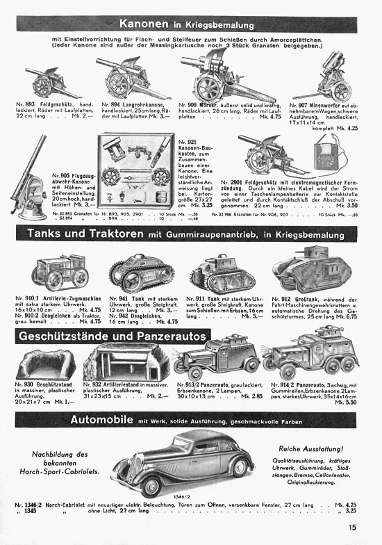 Seite 15 Karl Bub Spielwarenfabrik Nürnberg Katalog 1937