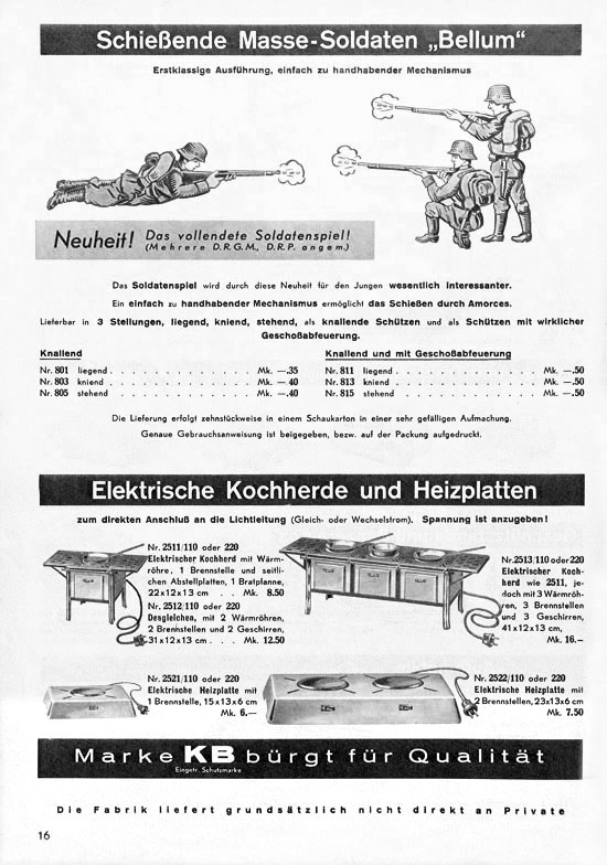 Seite 16 Karl Bub Spielwarenfabrik Nürnberg Katalog 1937