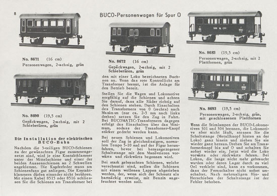 BUCO Spur 0 Katalog 1956-1957