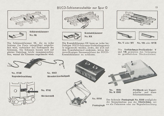 BUCO Spur 0 Katalog 1956-1957