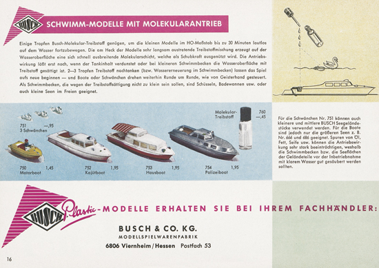 Busch Modelle Katalog 1962-1963