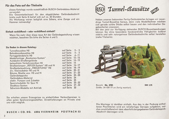 Busch Modelle Katalog 1966-1967