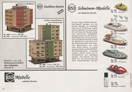 Busch Modelle Katalog 1966-1967