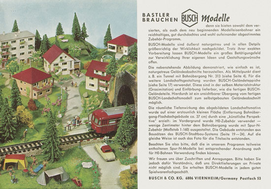 Busch Modelle Katalog 1965-1966