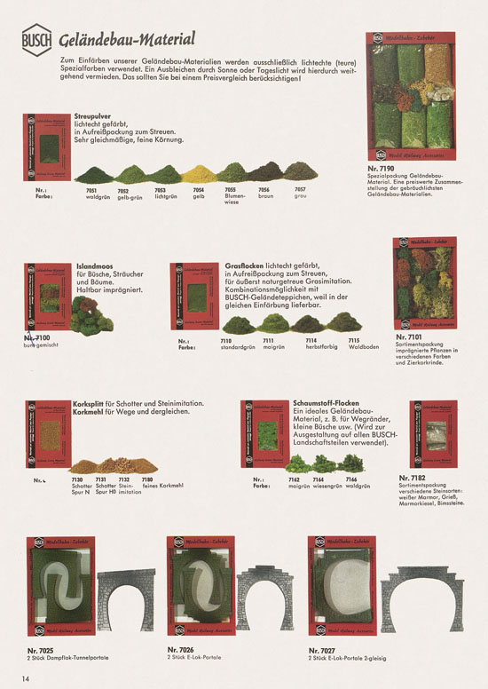 Busch Modellbahn-Zubehör Katalog 1968-1969