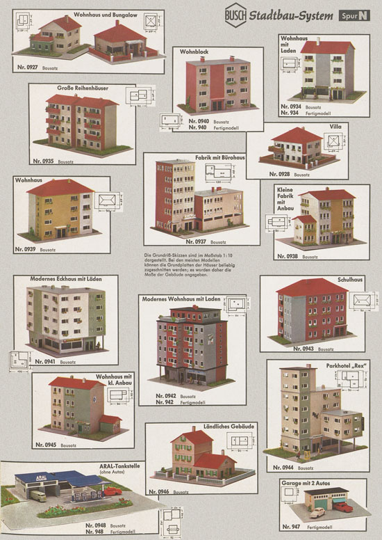 Busch Modellbahn-Zubehör Katalog 1968-1969