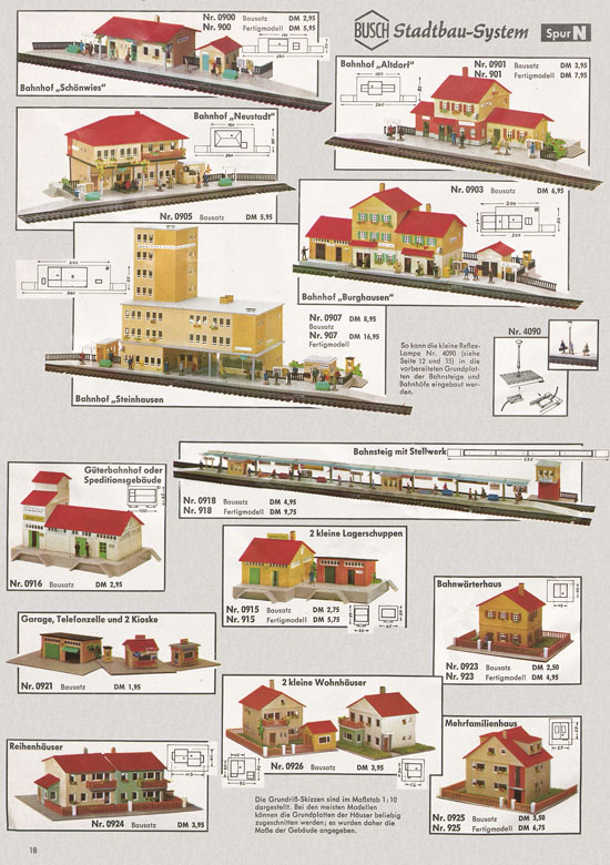 Busch Modellbahn-Zubehör Katalog 1969-1970