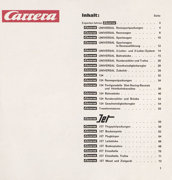 Carrera Katalog 1969-1970