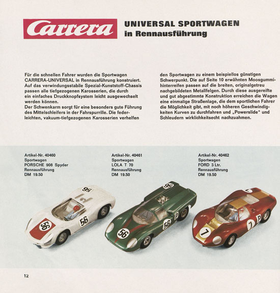 Carrera Katalog 1969-1970