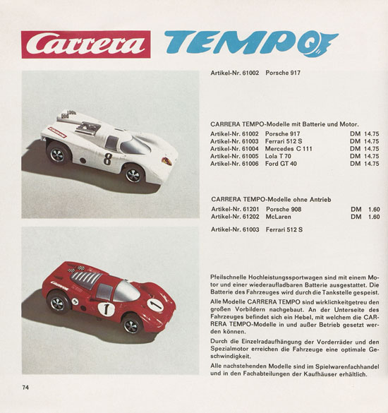 Carrera Katalog 1970-1971