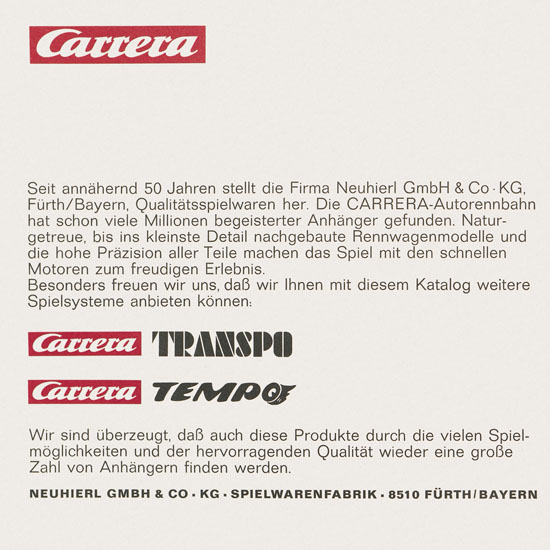 Carrera Katalog 1971-1972