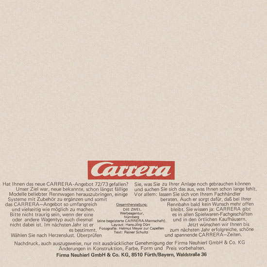 Carrera Katalog 1972-1973