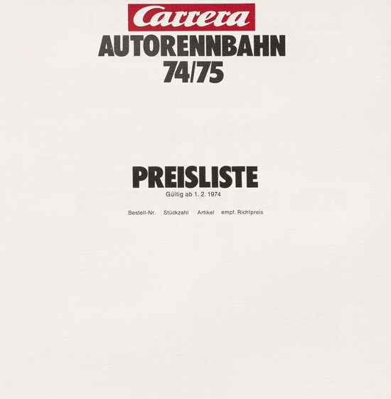 Carrera Katalog 1974-1975