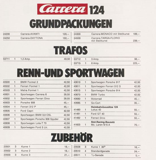 Carrera Katalog 1974-1975