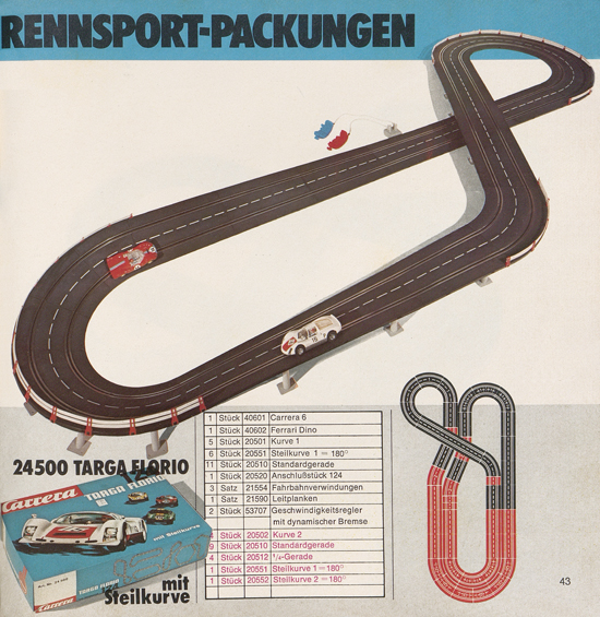 Carrera Autorennbahn Katalog 1975-1976