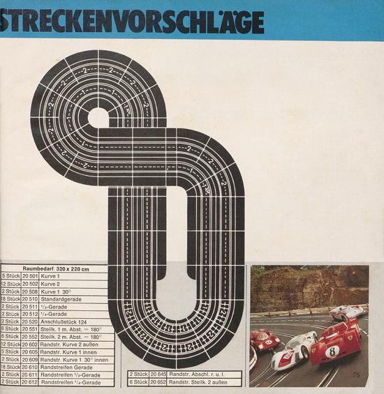 Carrera Autorennbahn Katalog 1975-1976