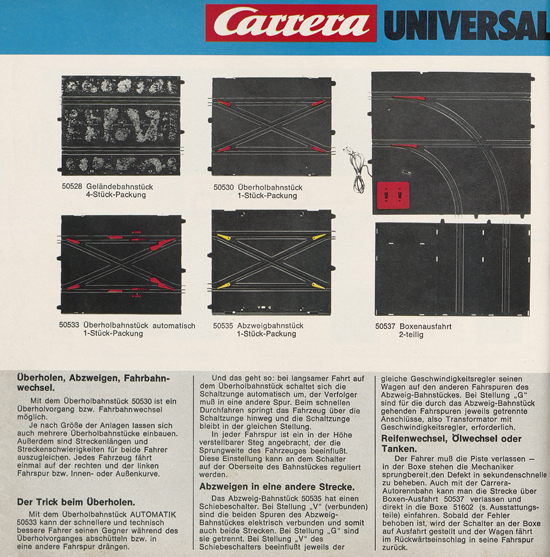 Carrera Autorennbahn Katalog 1976-1977