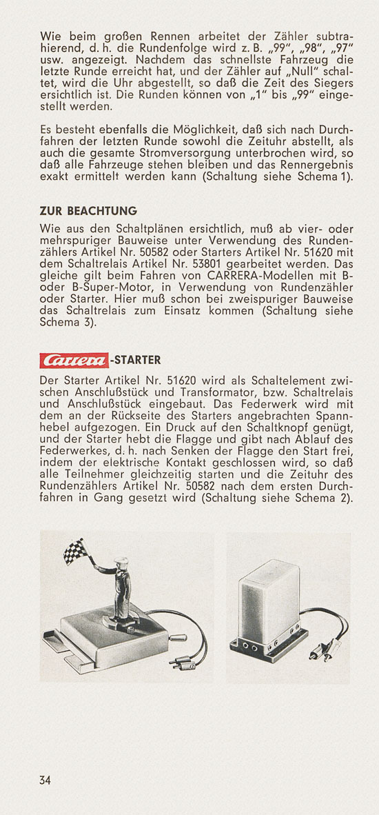 Carrera Universal Betriebs- und Montageanleitung um 1970