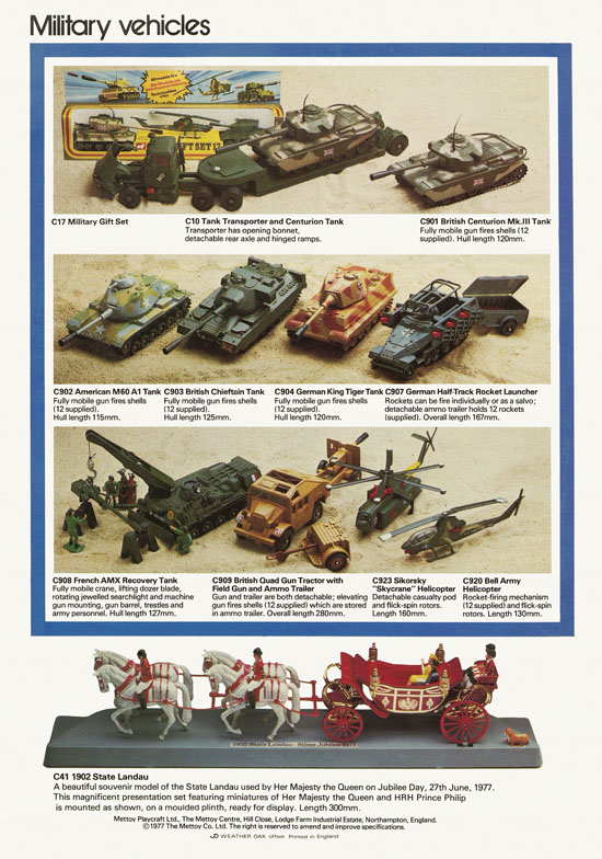 Corgi Toys die-cast models brochure 1977