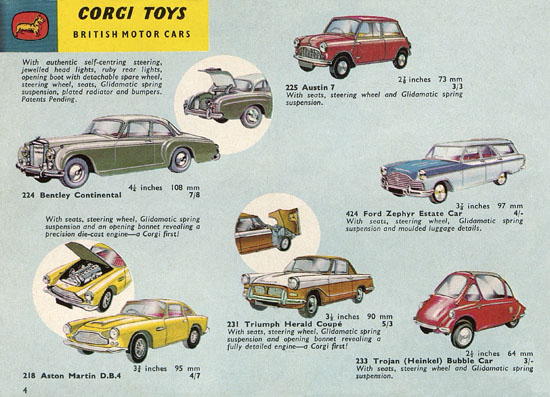 Seite 4 Corgi Toys Katalog 1963-1964