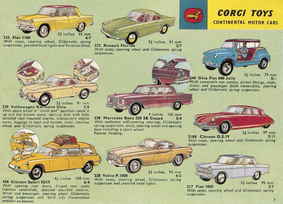 Seite 7 Corgi Toys Katalog 1963-1964