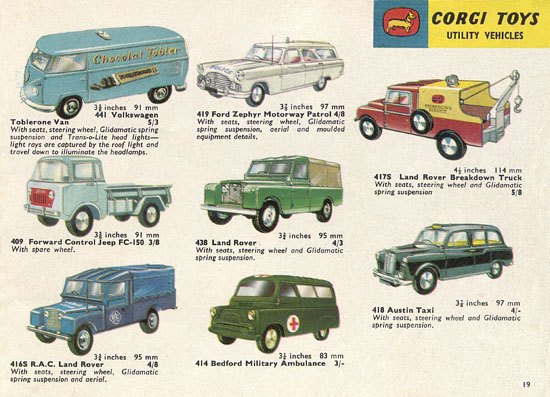 Seite 19 Corgi Toys Katalog 1963-1964