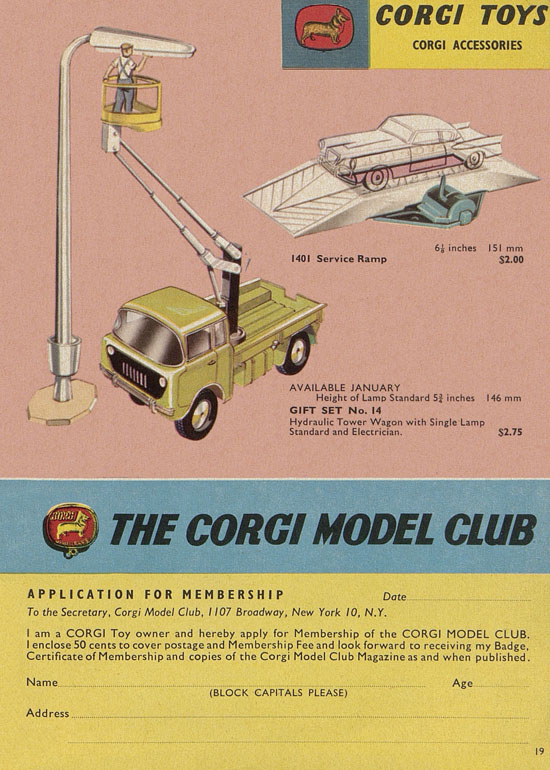 Corgi Toys catalogue 1960