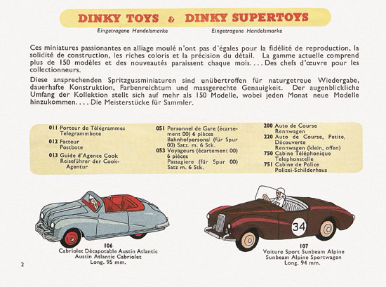 Dinky Toys Katalog 1956, Dinky Supertoys 1956