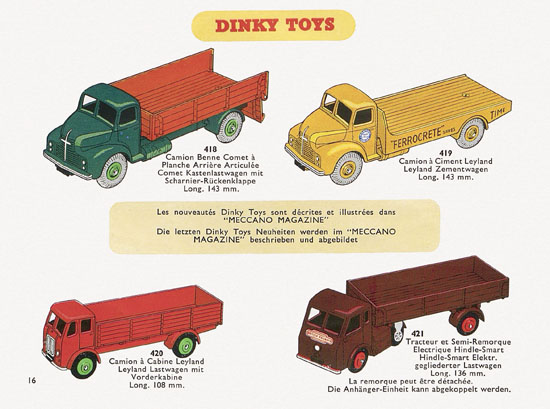 Dinky Toys Katalog 1956, Dinky Supertoys 1956