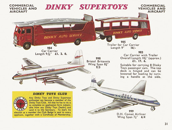 Dinky Toys Katalog 1960