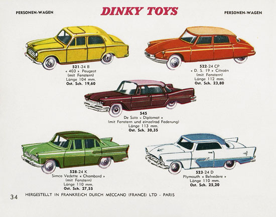 Dinky Toys Katalog Austria ca. 1960