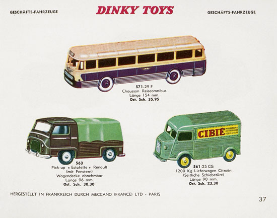 Dinky Toys Katalog Austria ca. 1960