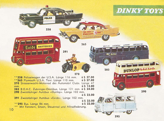 Dinky Toys Katalog Austria 1961