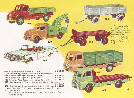 Dinky Toys Katalog Austria 1961