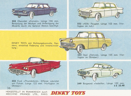 Dinky Toys Katalog Austria 1961