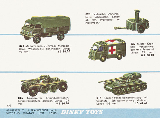 Dinky Toys Katalog Austria 1961