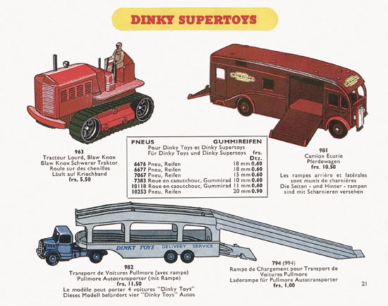 Dinky Toys Katalog 1955, Dinky Supertoys 1955