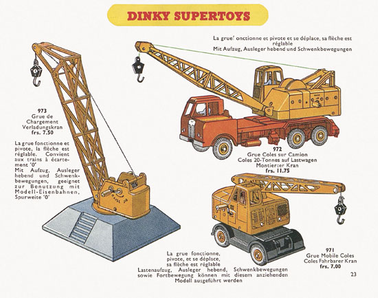 Dinky Toys Katalog 1955, Dinky Supertoys 1955