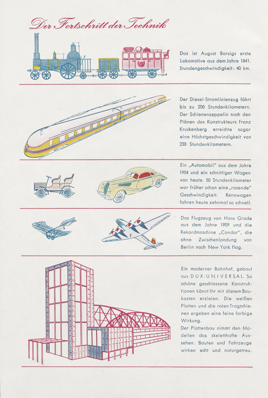 DUX Modellbau Katalog 1939