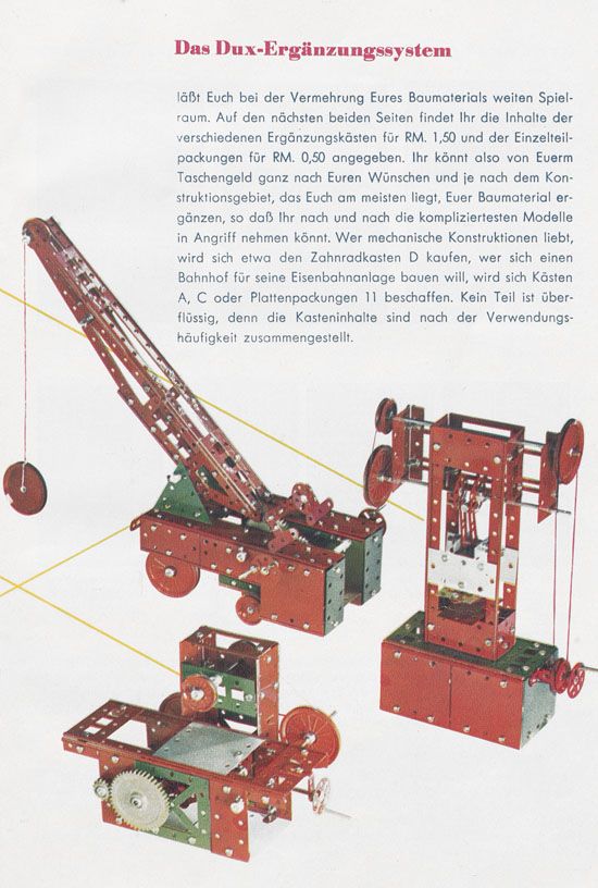 DUX Modellbau Katalog 1939