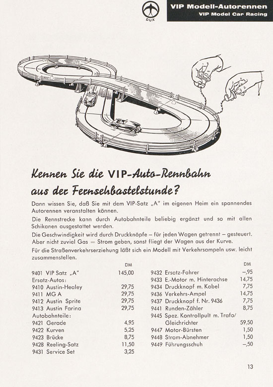 DUX Modellbau Flugmodelle Katalog 1960