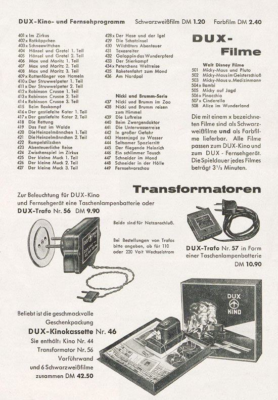 DUX Katalog Weihnachten 1958