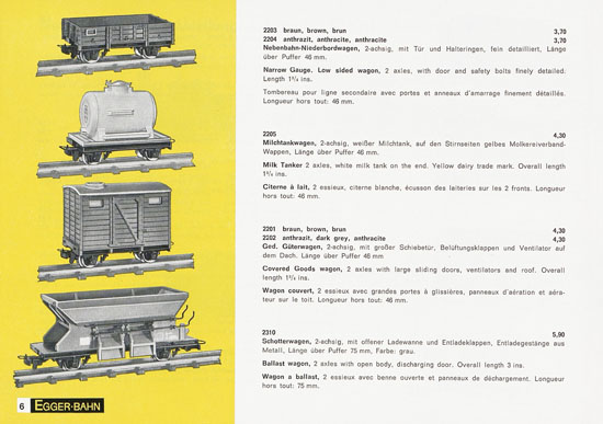 Egger-Bahn Neuheiten 1966