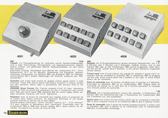 Egger-Bahn Neuheiten 1966