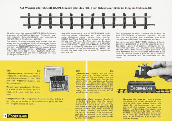 Egger-Bahn Neuheiten 1966