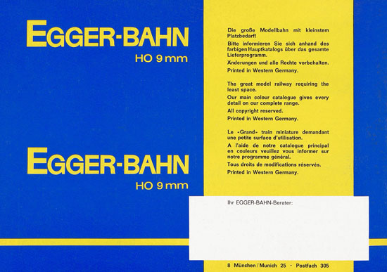 Egger-Bahn Neuheiten 1967