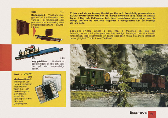 Egger-Bahn Katalog Sverige 1966-1967